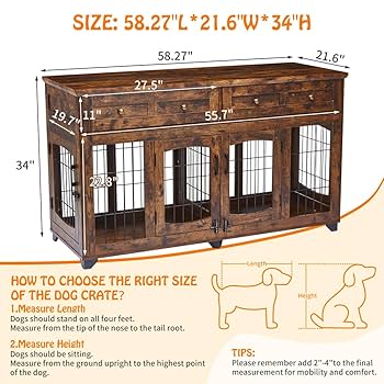 Amazon.com : Dog Crate Furniture with 5 Doors, 58
